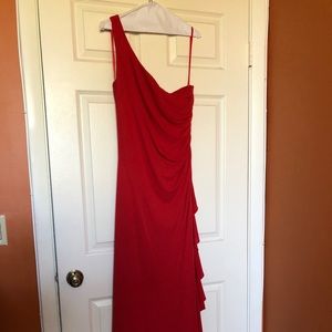 Red floor length gown